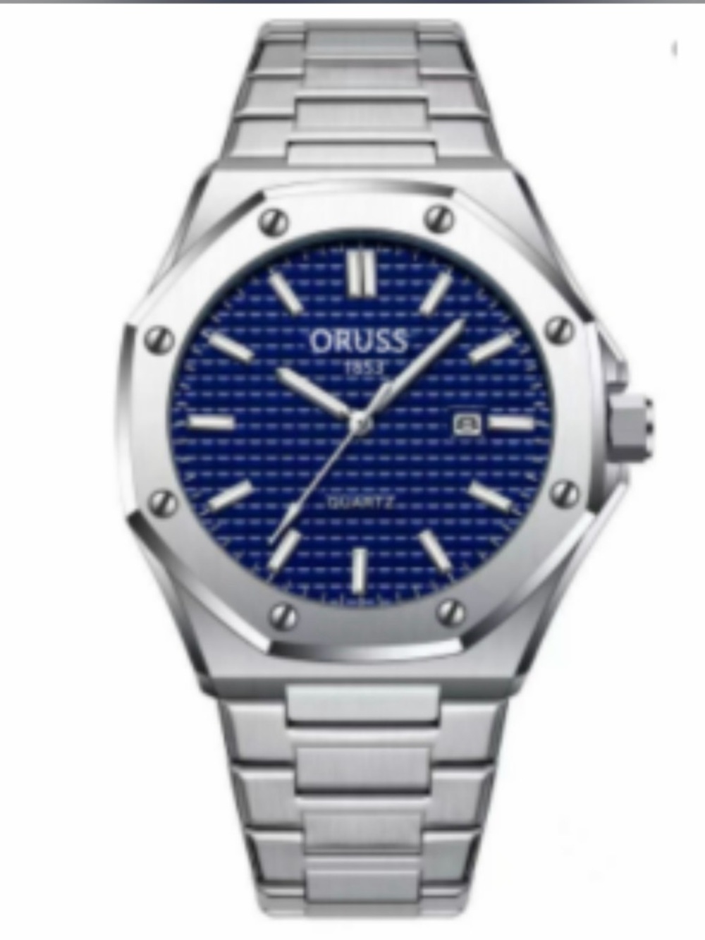 Men's Stainless Steel Quartz Watch - Blue Dial